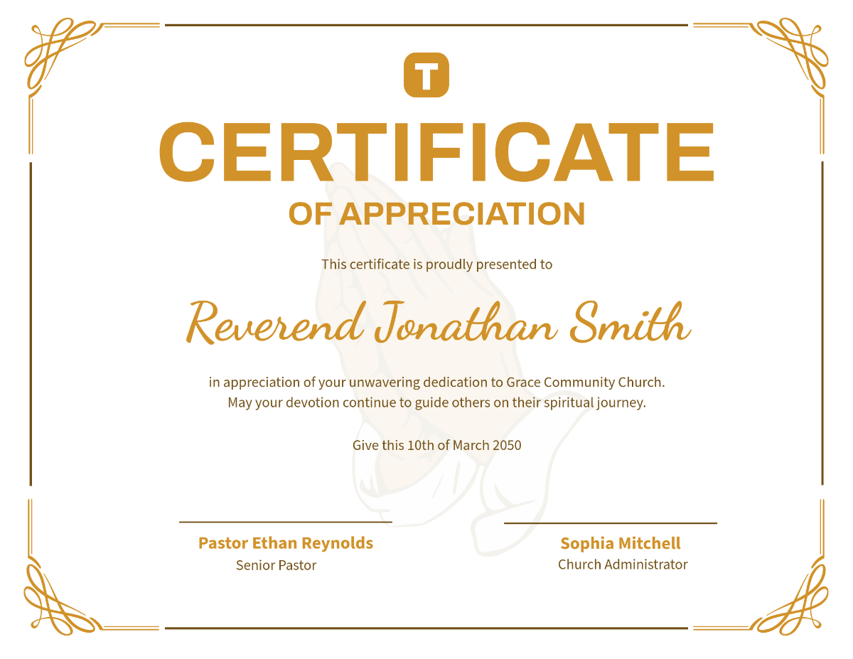 FREE Church Certificate Templates Examples Edit Online Download Template
