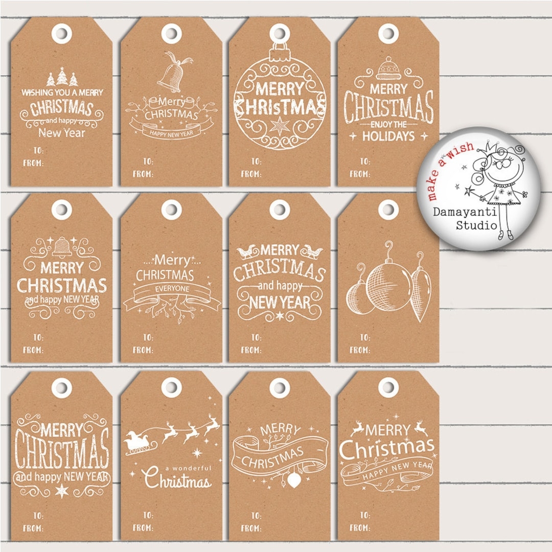 FREE COMMERCIAL USE Christmas Tags Printable Holiday Gift Tags Christmas Labels Printable Christmas Gift Holiday Gift Tags Etsy