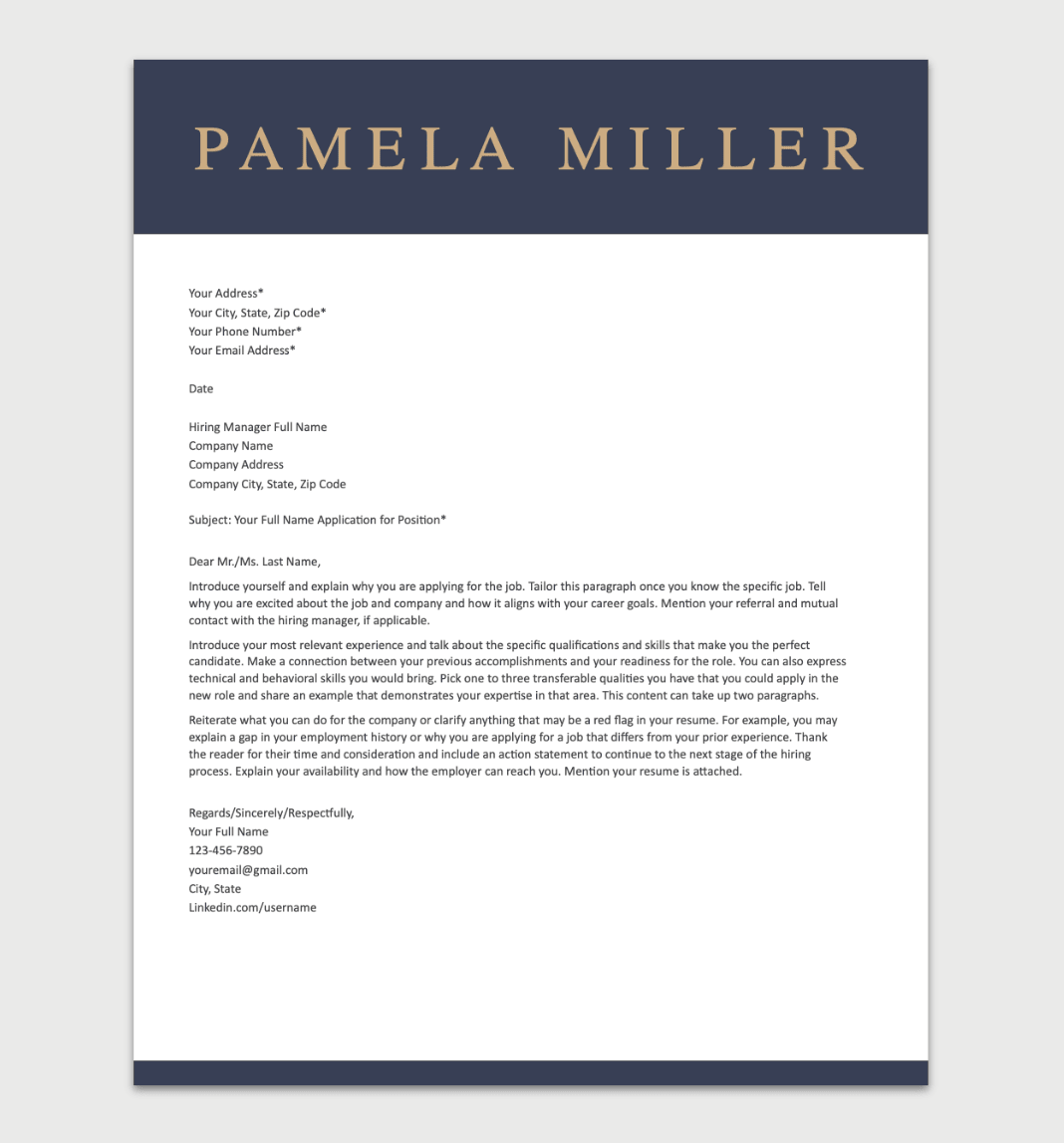 Free Cover Letter Templates For Word Download Instantly