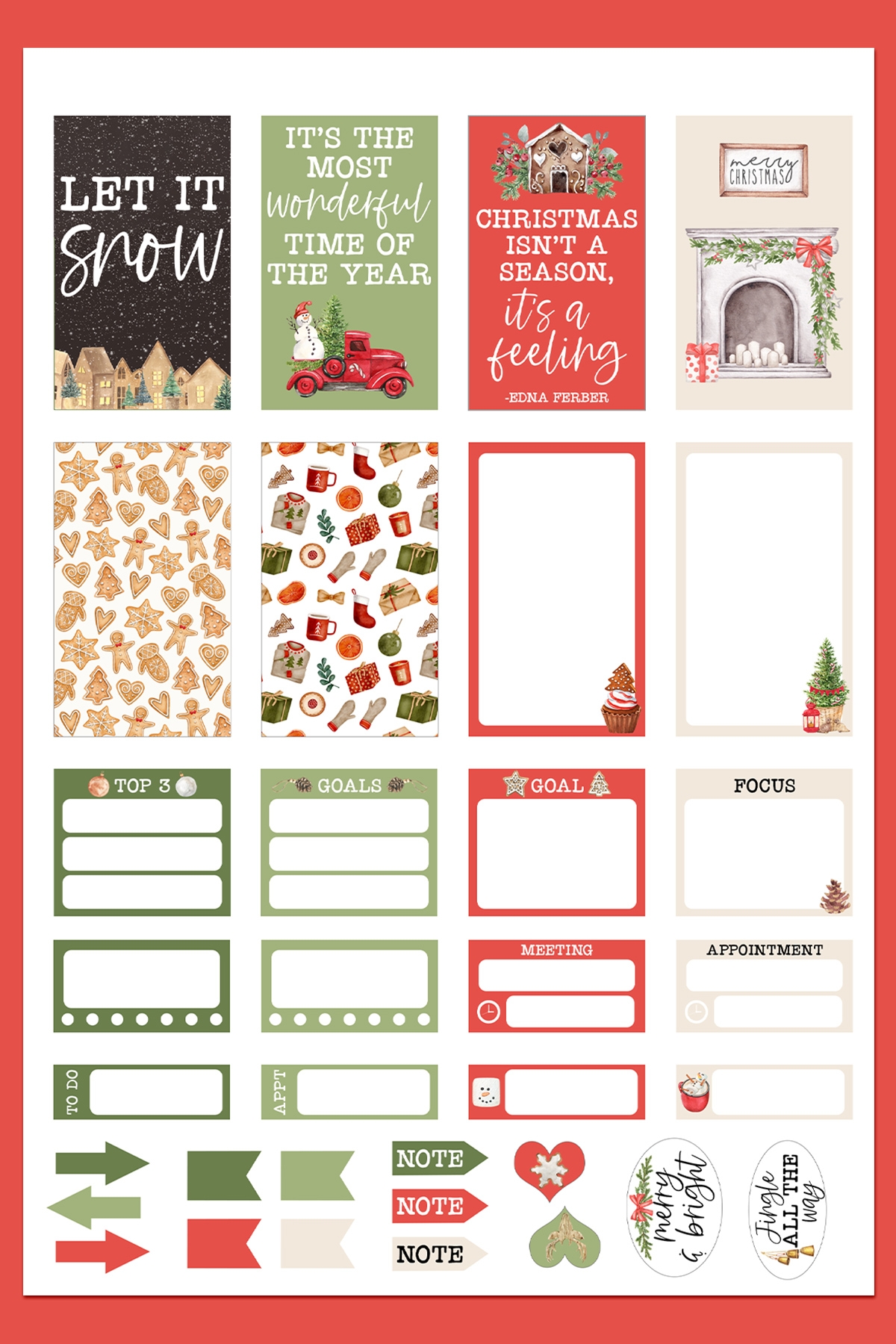 Christmas Printable Planner Stickers Free