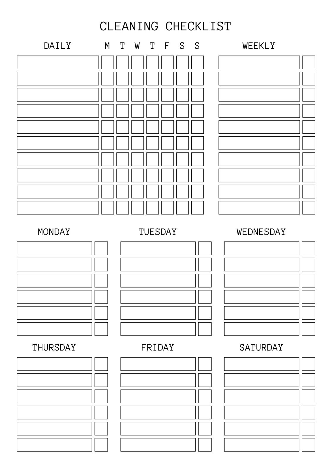 Free Checklist Printable