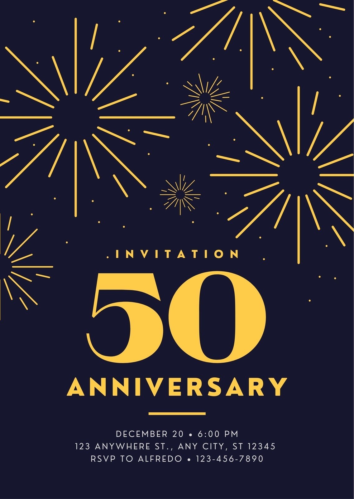 Free Custom Printable 50th Anniversary Invitation Templates Canva