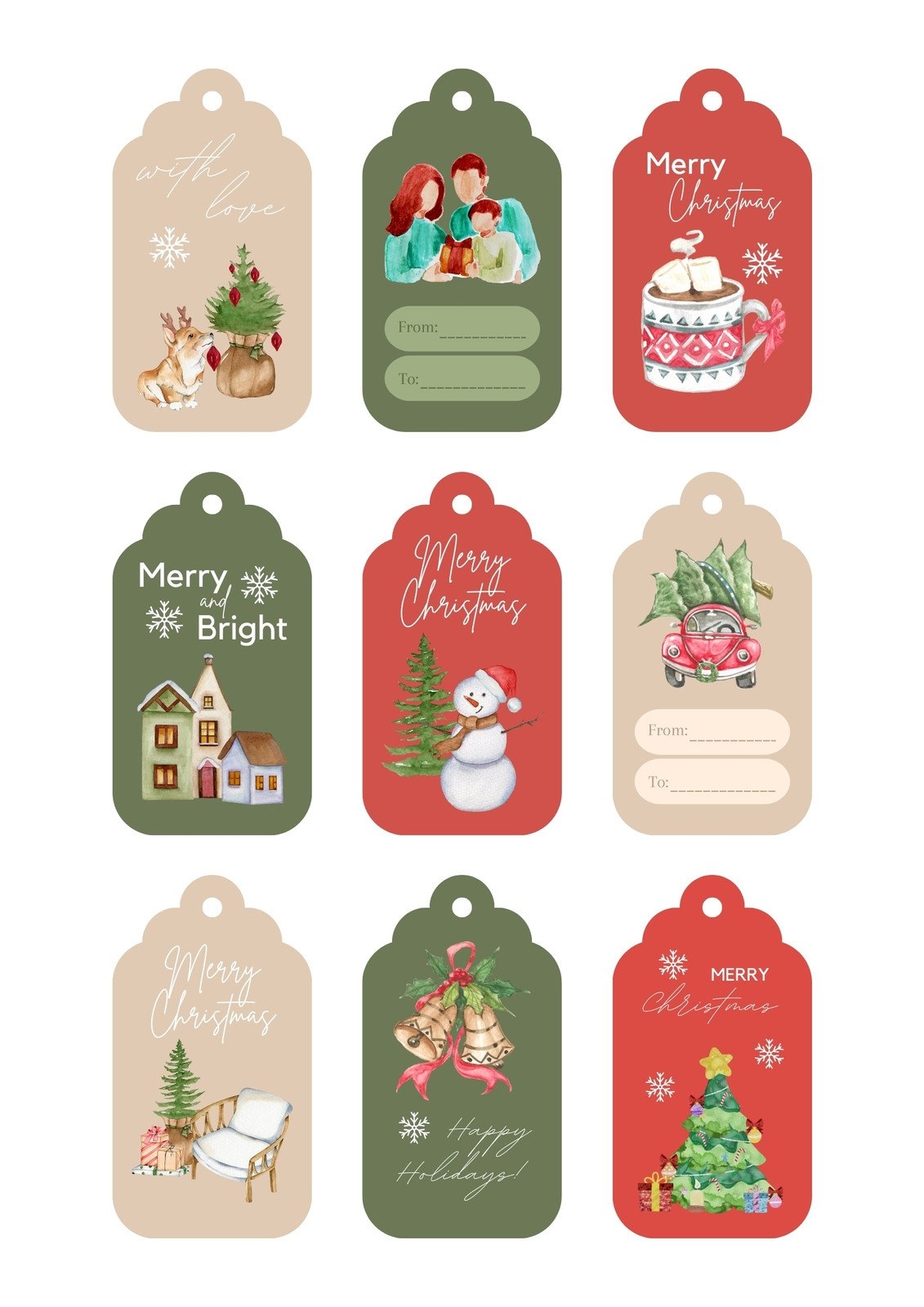 Free Christmas Labels Printable