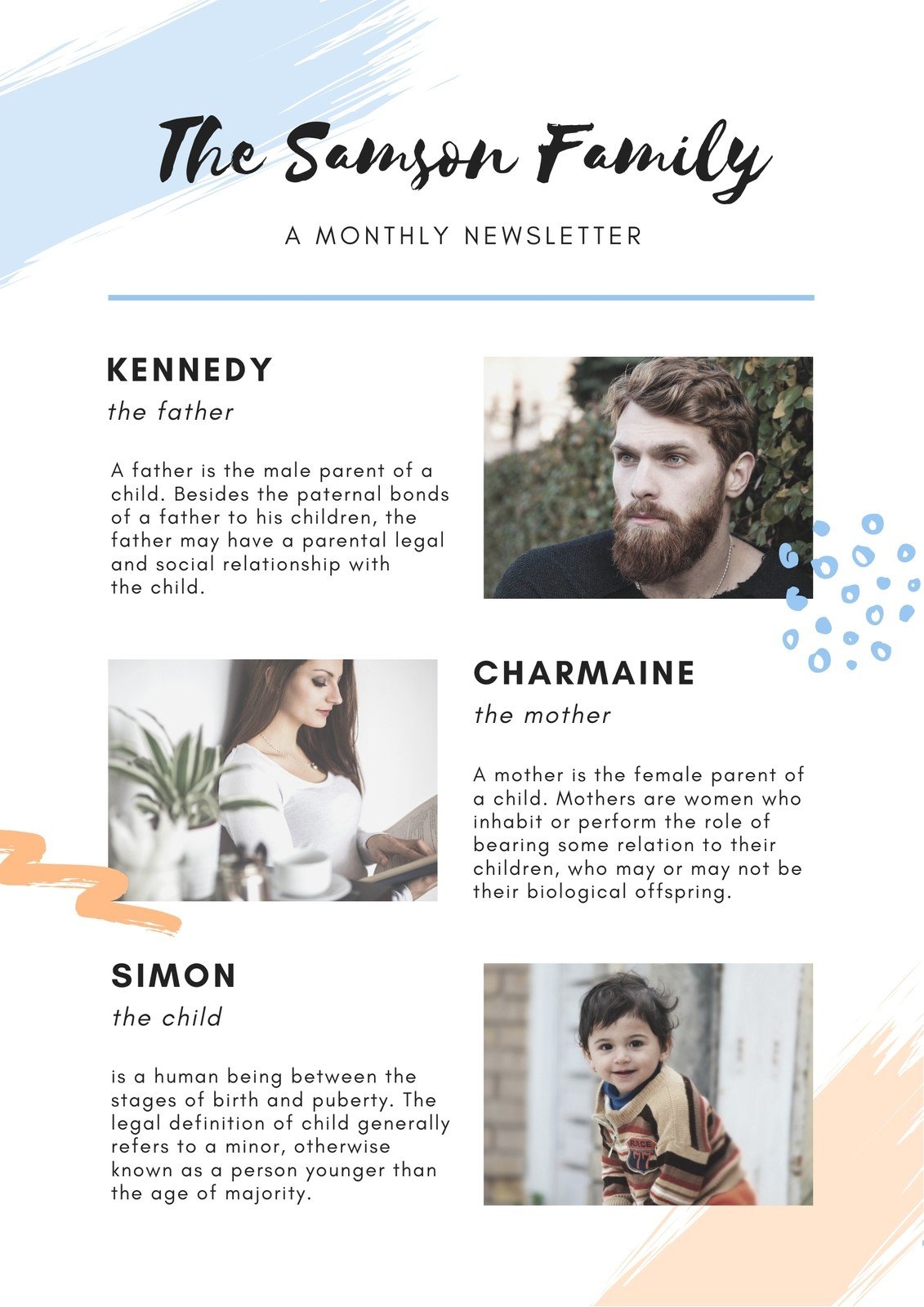 Free Custom Printable Family Newsletter Templates Canva