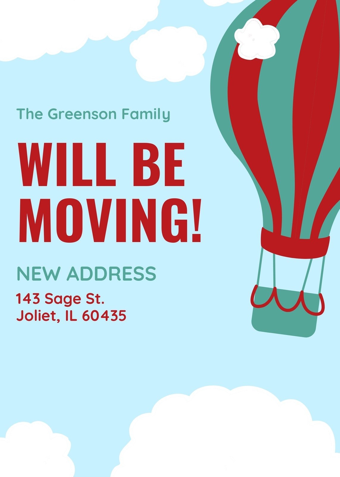 Free Custom Printable Moving Announcement Templates Canva