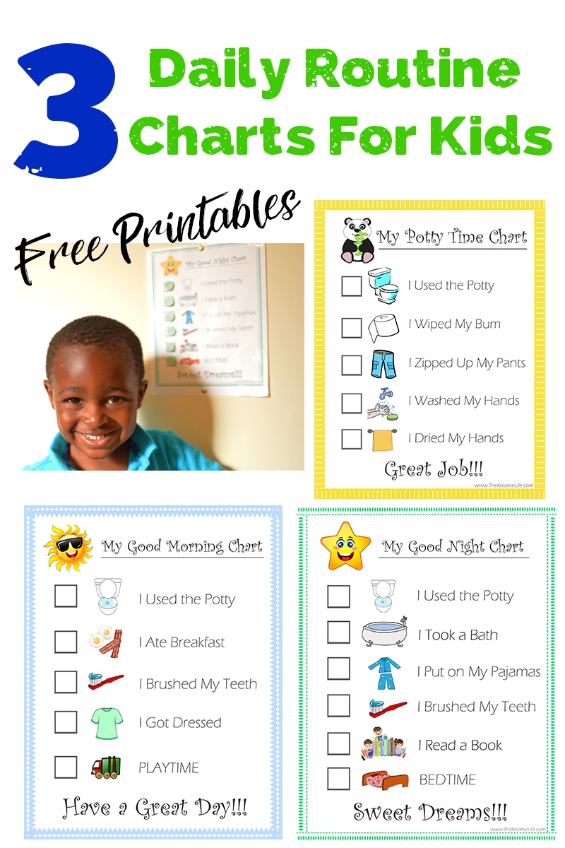Free Daily Child Routine Chart Printables The Kreative Life