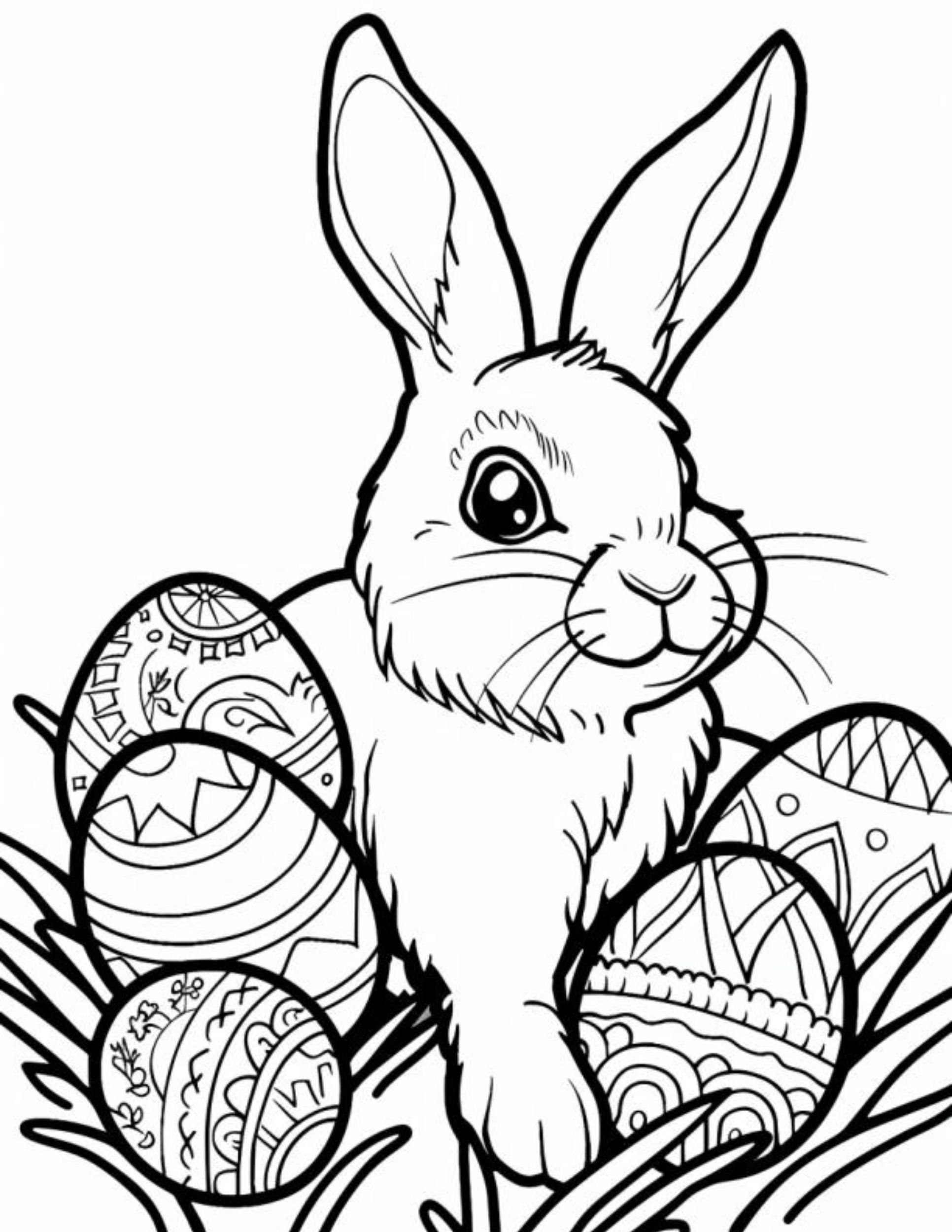 Free Easter Bunny Coloring Pages Sew Cute Patterns