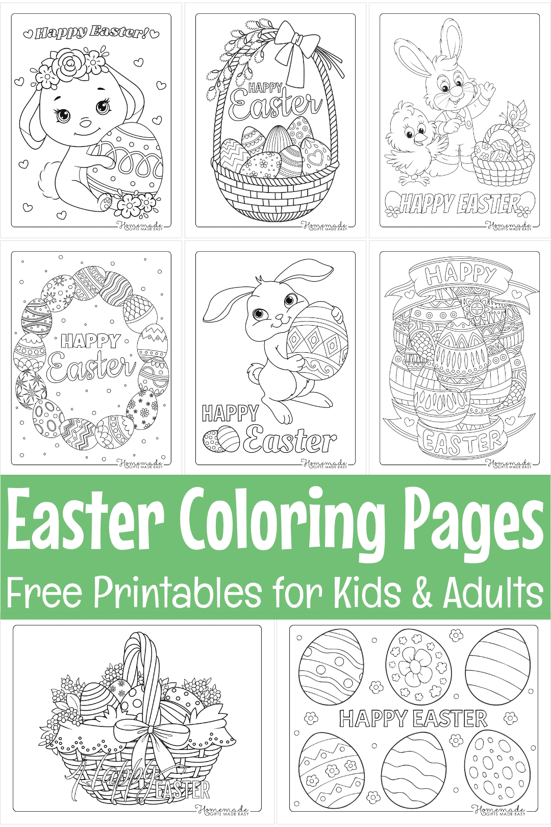 Free Easter Coloring Pages For Kids Adults