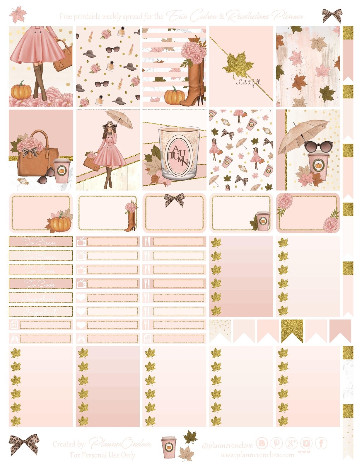 Free Fall Fashion Printable Spread For The Erin Condren Recollections Planner Planner Onelove