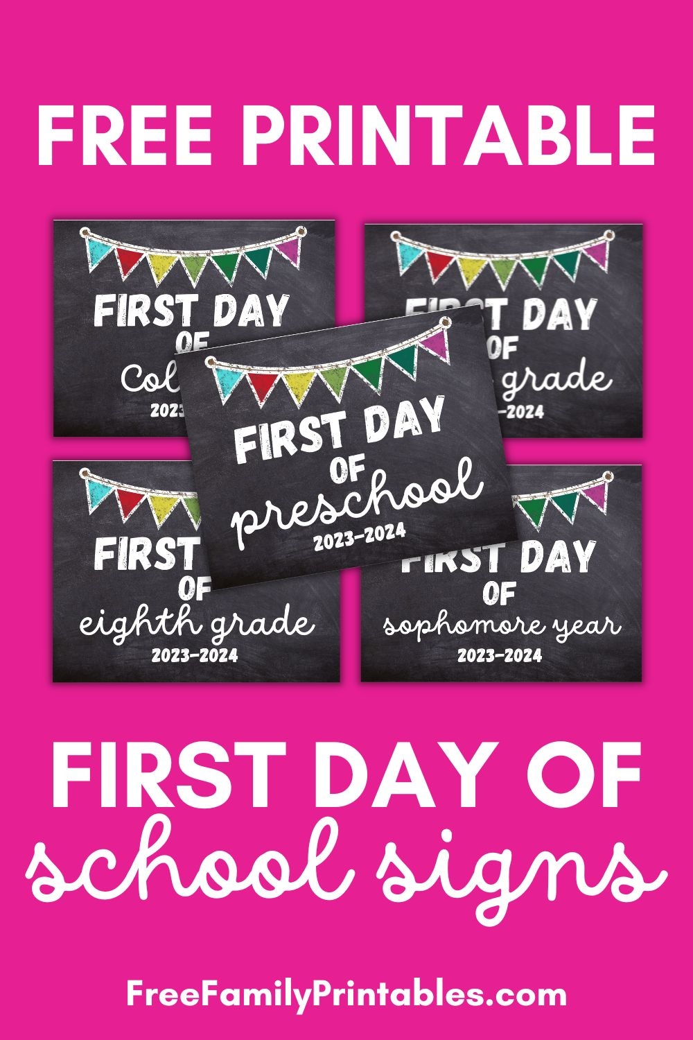 Free First Day Of School Chalkboard Printable Signs 2023 2024 Making Frugal FUN