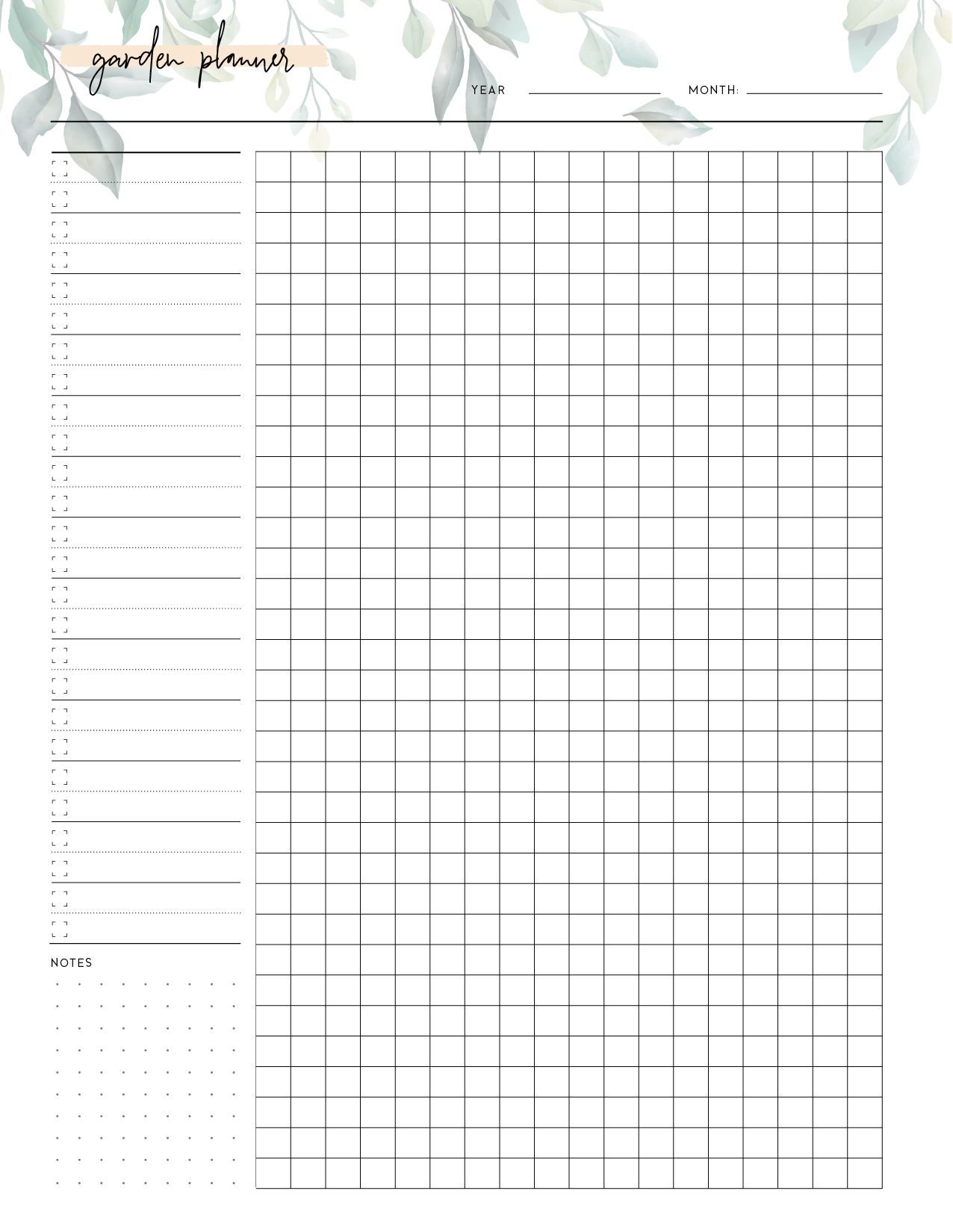 Free Garden Planner Template