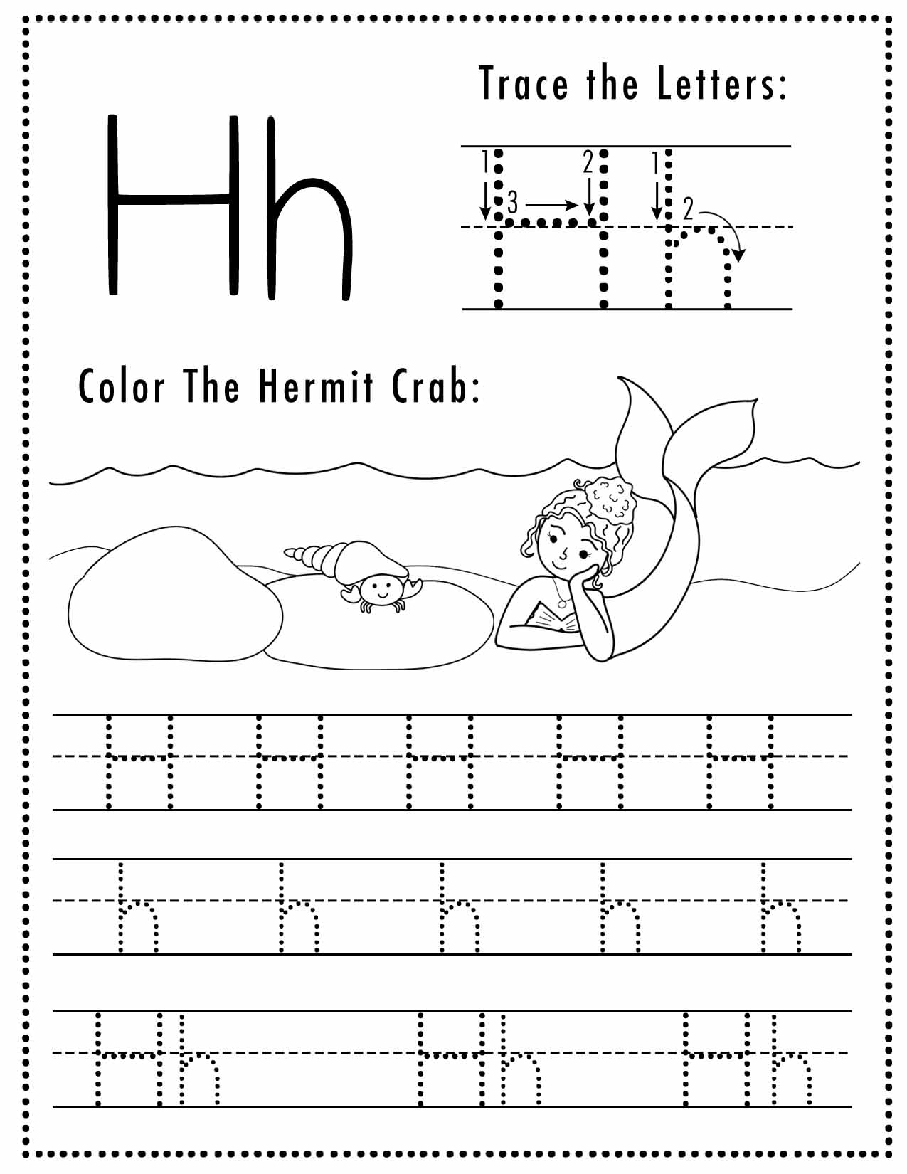 Letter H Free Printable Worksheets