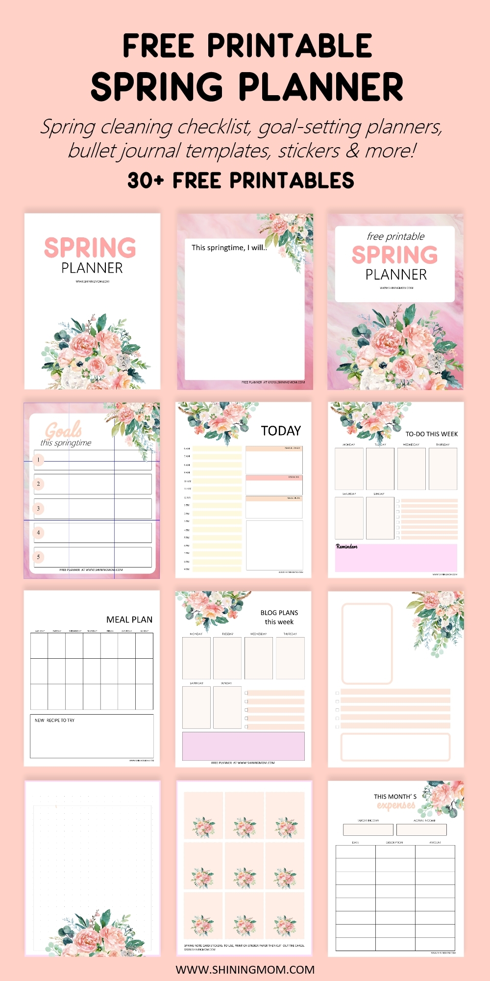 Free Lovely Spring Planner 30 Printable Pages 