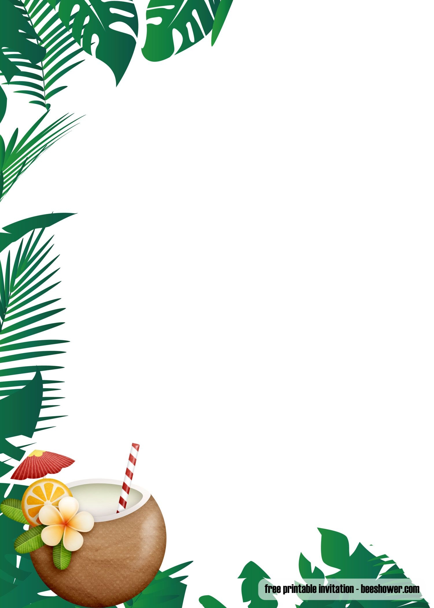 FREE Luau Baby Shower Invitations Templates Beeshower