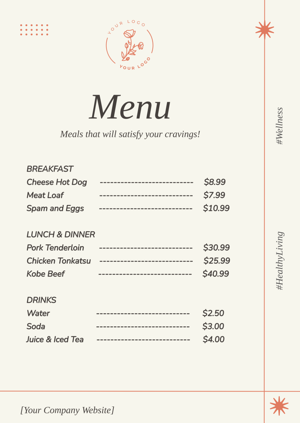 Free Menu Template Edit Online Download Template