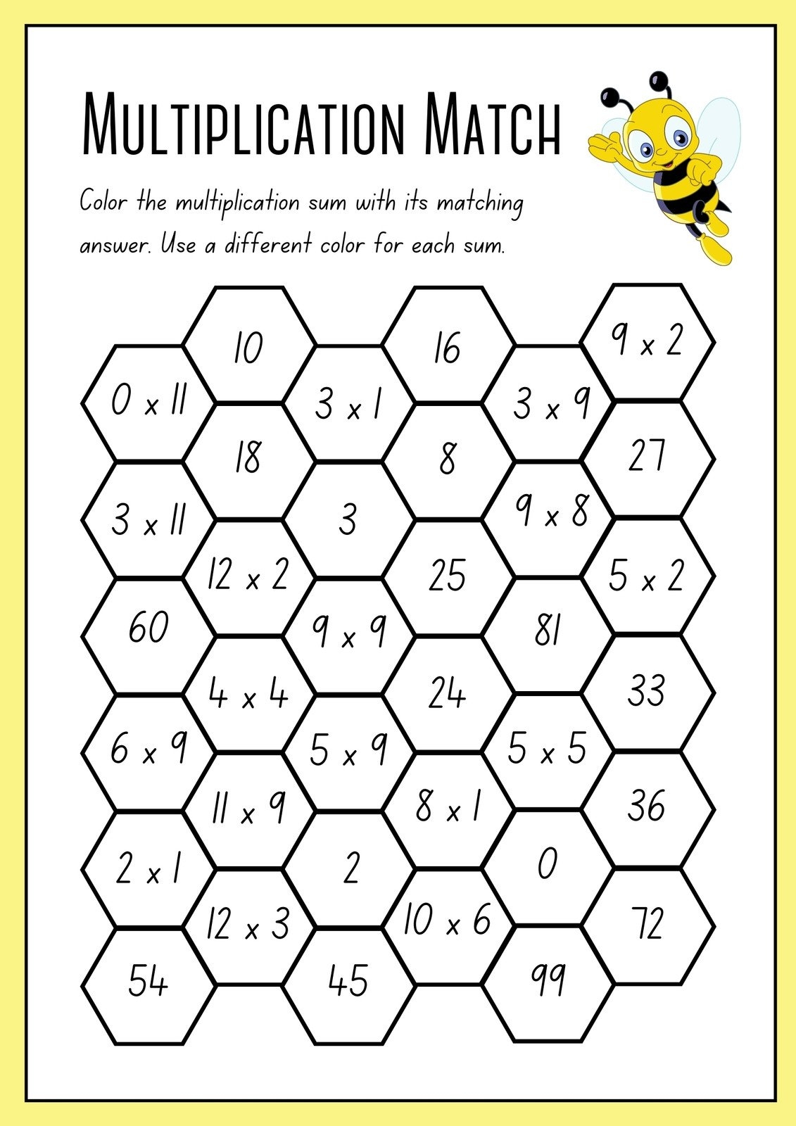 Multiplication Printables Free