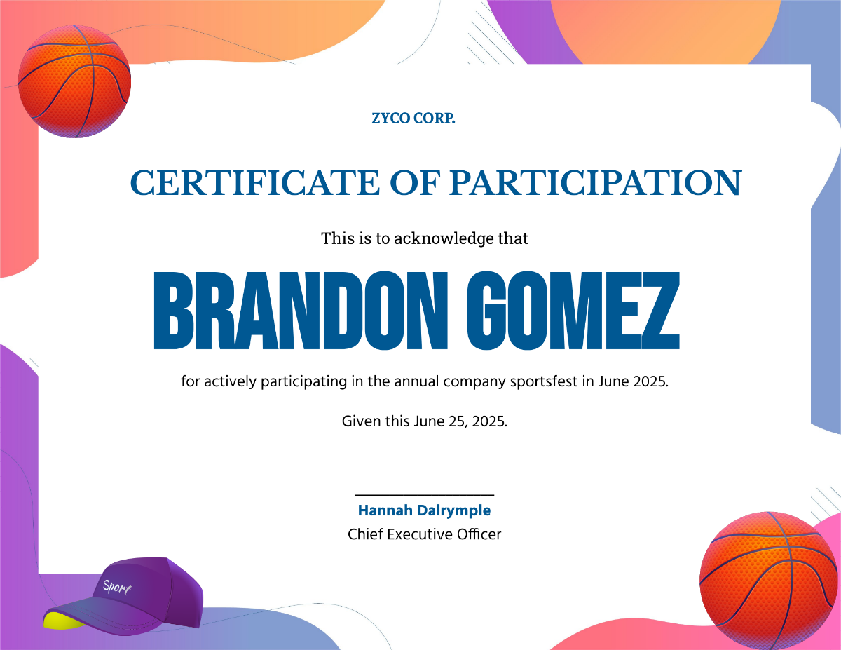 FREE Participation Certificate Templates Examples Edit Online Download Template