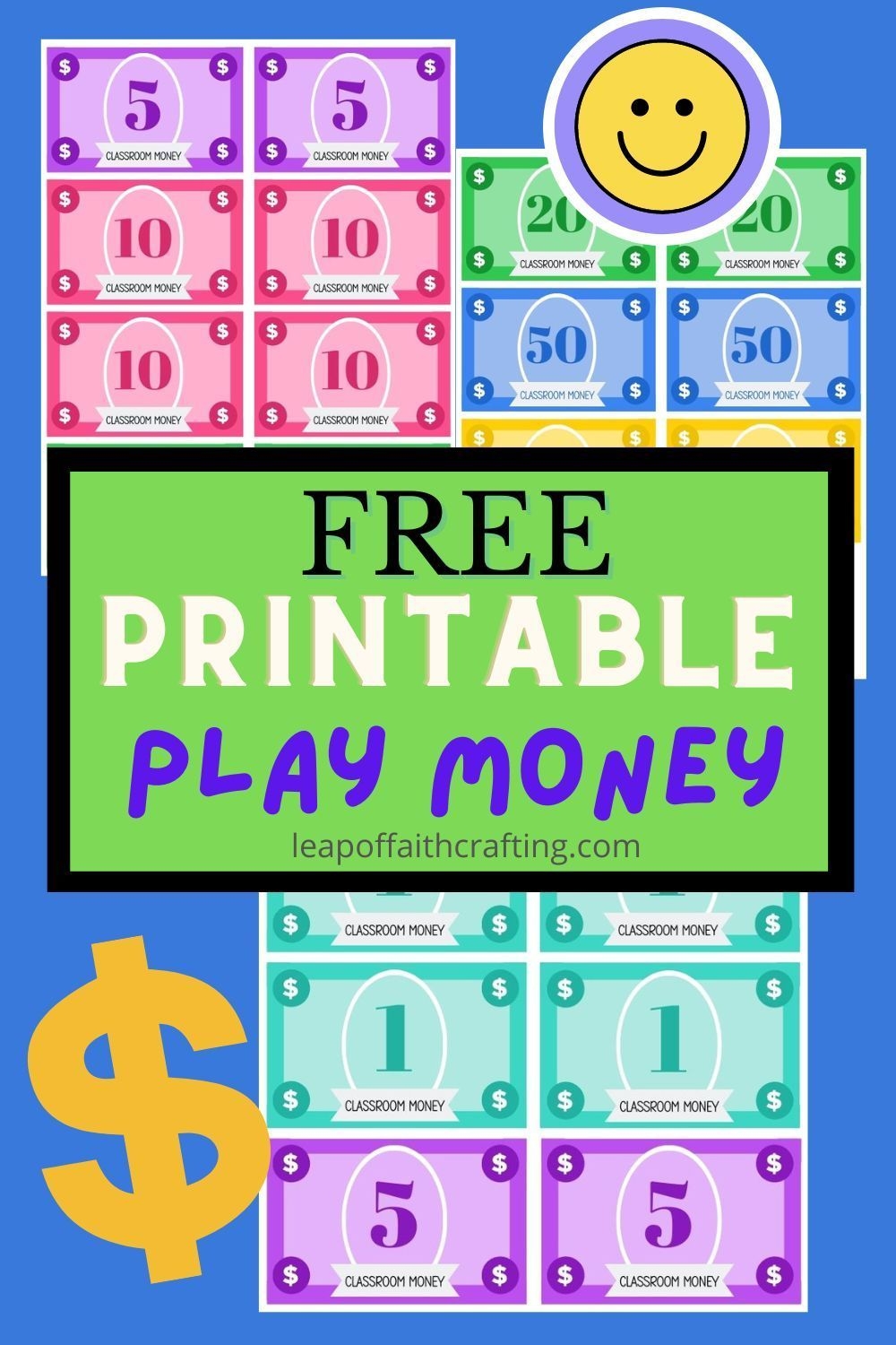 FREE Play Money To Print For Classroom Or Home 