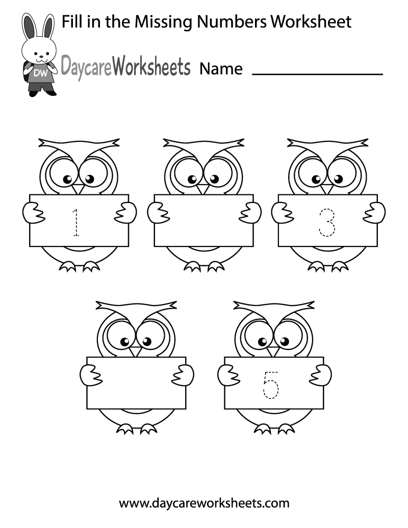 Free Printable Missing Number Worksheets