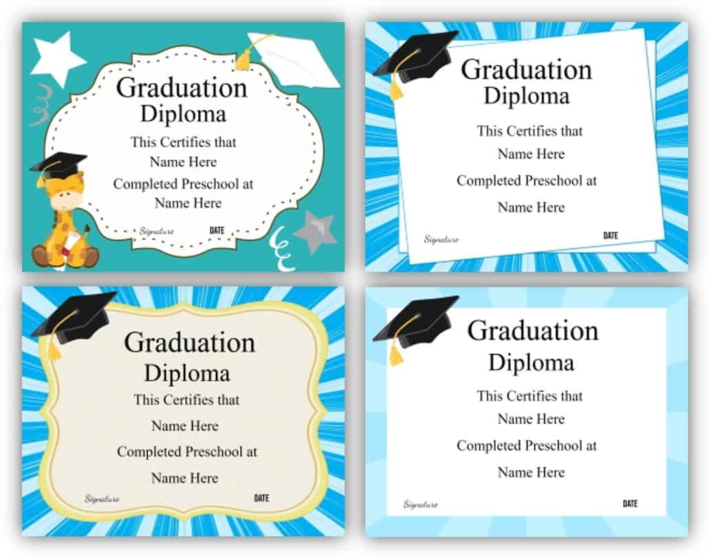 Free Printable Preschool Diploma Templates