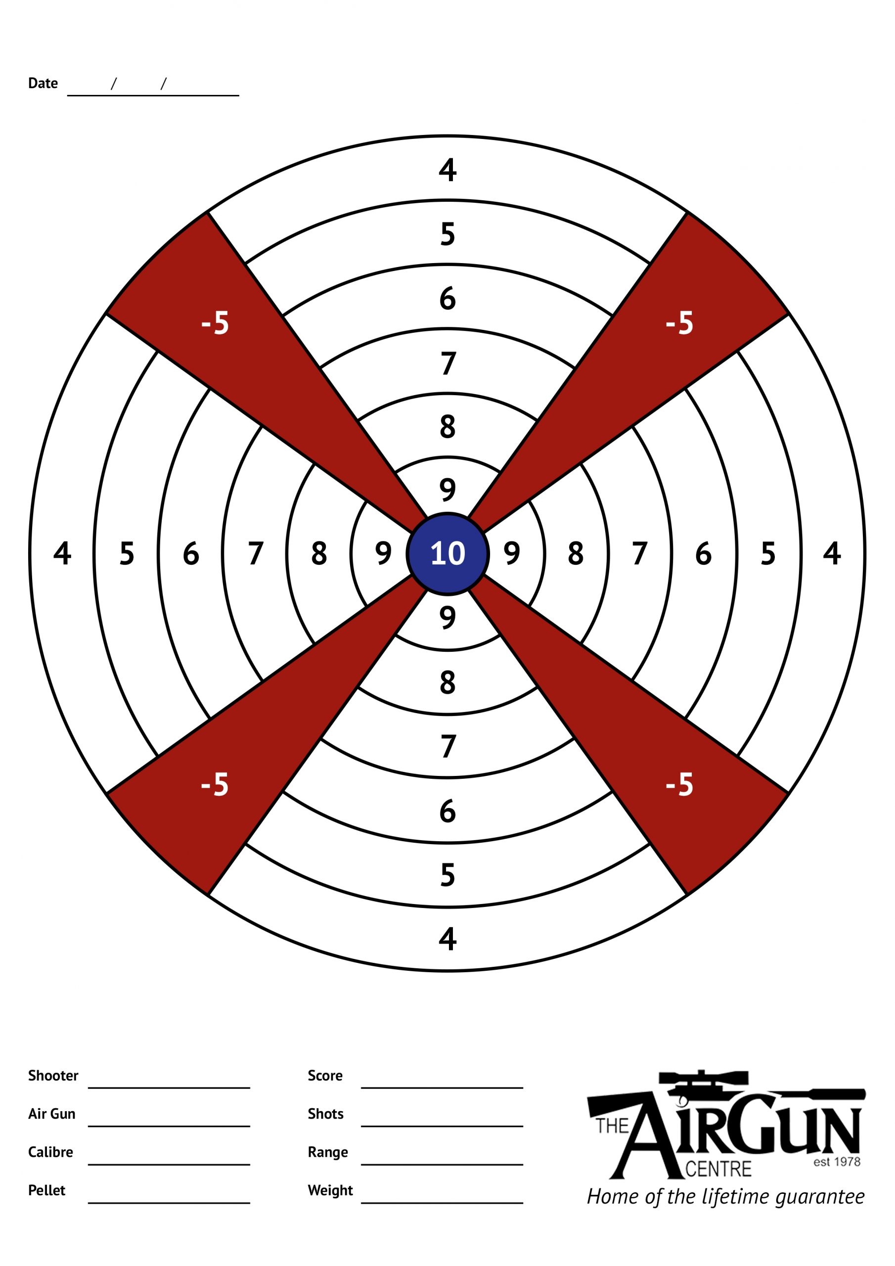 Free Printable Air Rifle Targets A4 17cm 14cm The Airgun Centre