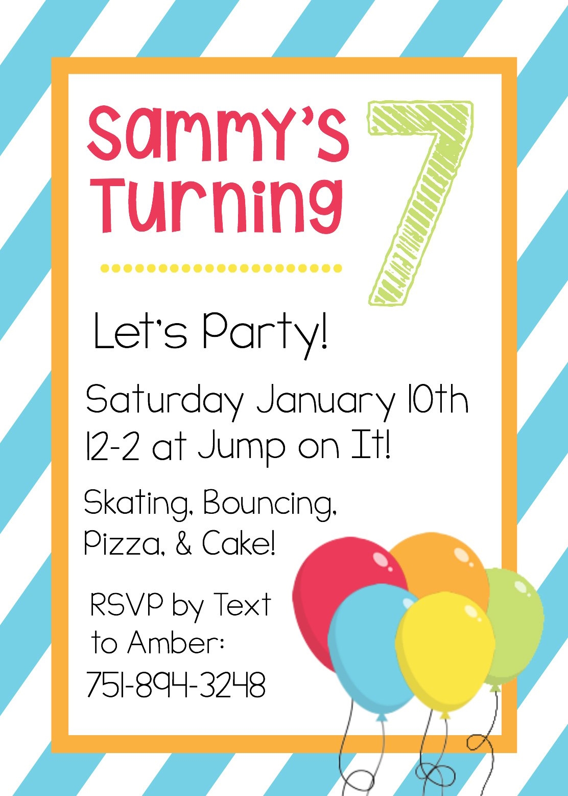 Free Printable Jump Birthday Invitations