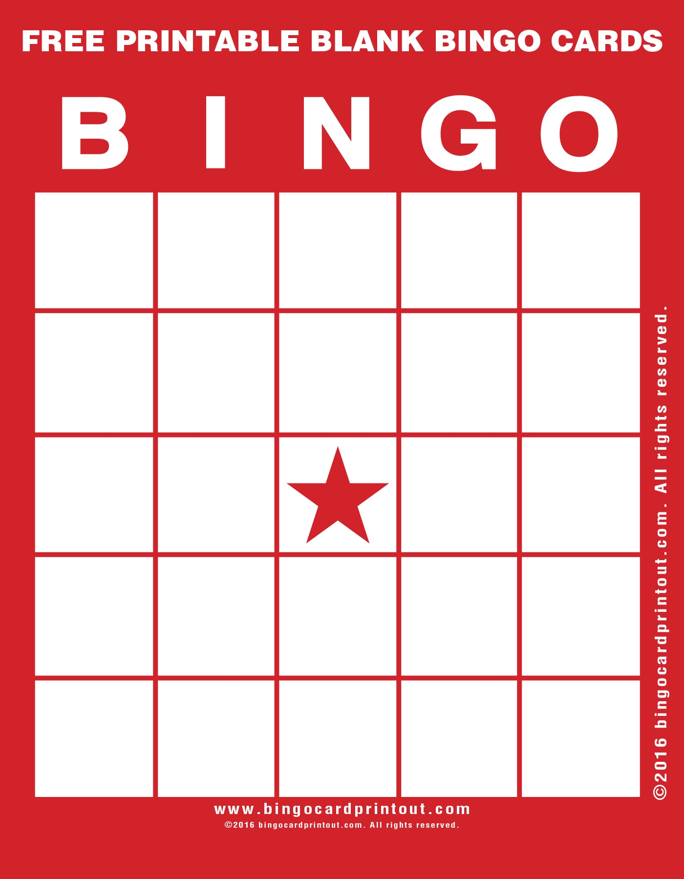 Blank Bingo Board Printable Free