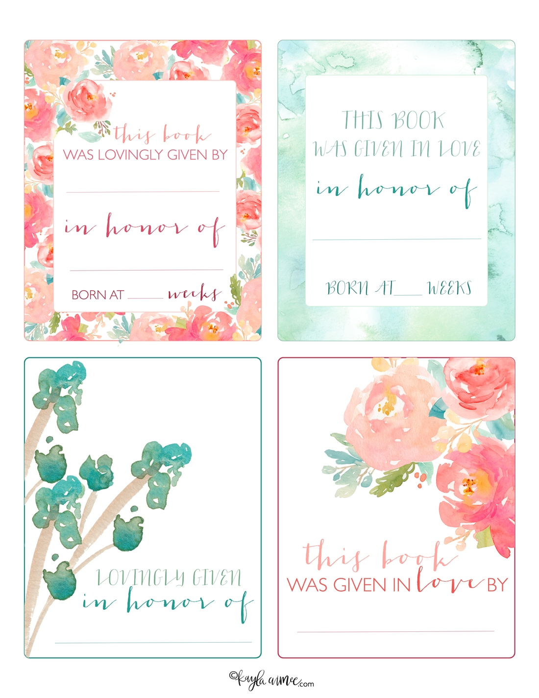 Free Printable Bookplates Kayla Aimee Writes