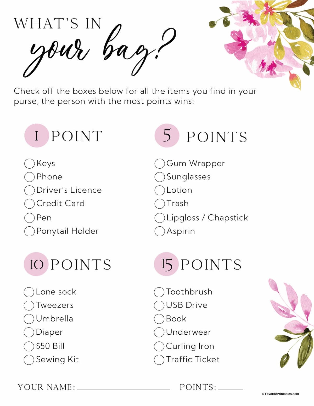 Free Printables Bridal Shower Games
