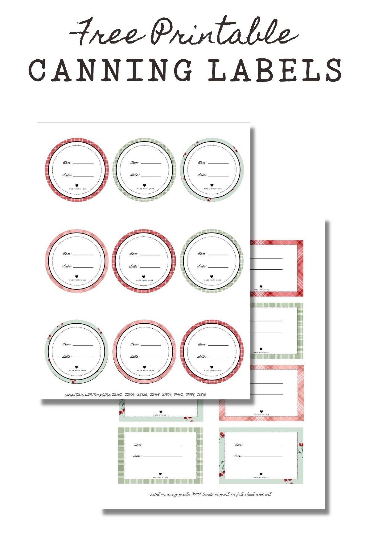 Free Printable Round Label Templates