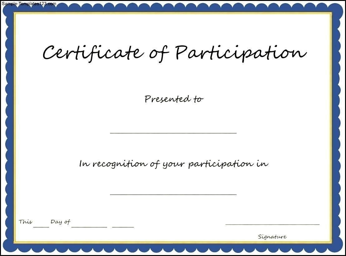 Free Printable Certificate Of Participation Templates