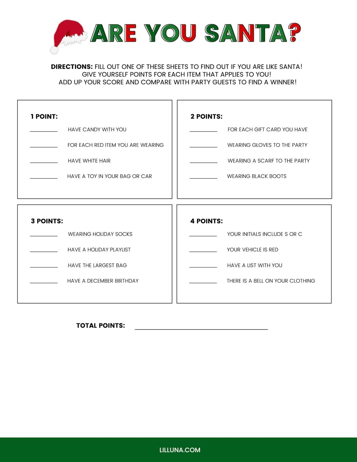 Free Christmas Games Printables