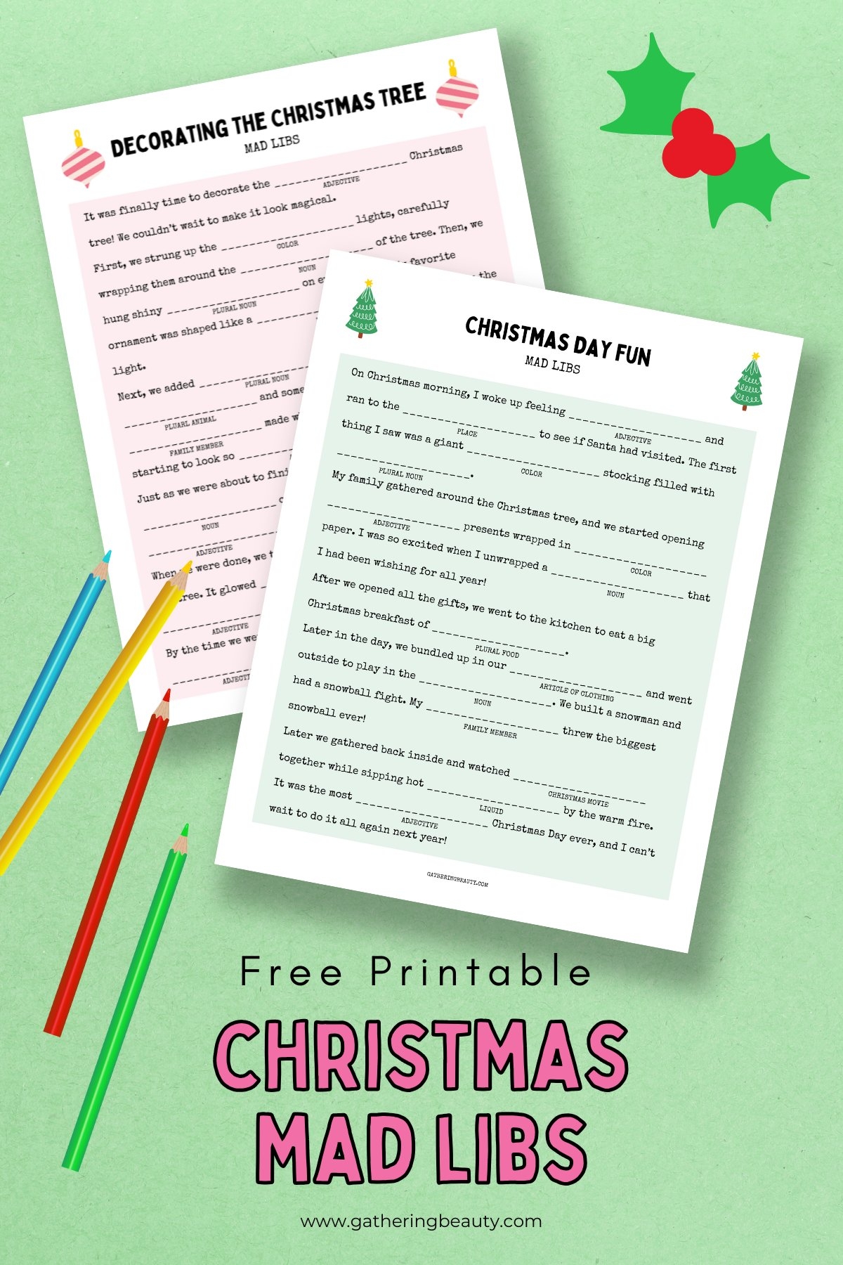Christmas Mad Libs Printable Free