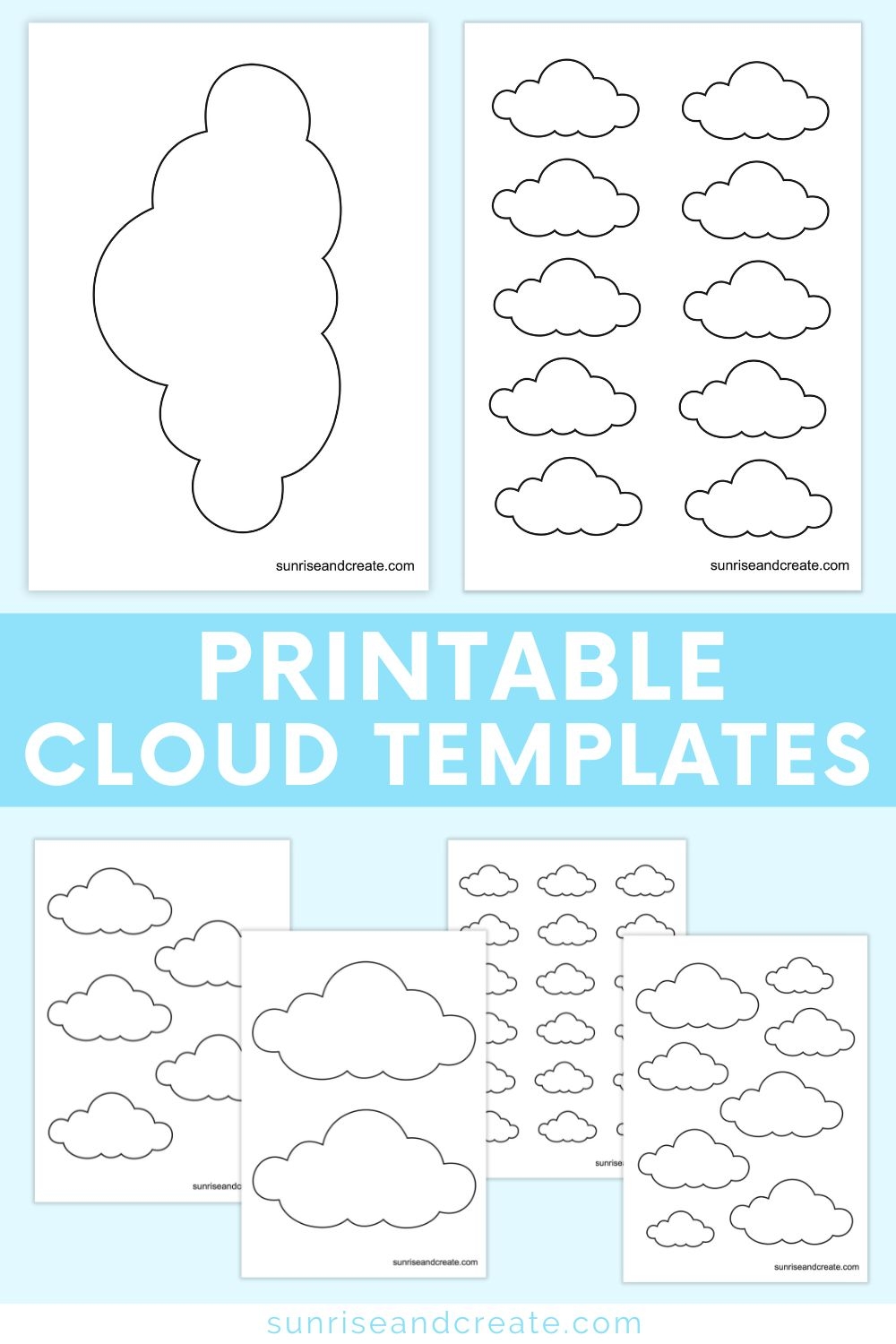 Free Printable Cloud Templates Sunrise And Create