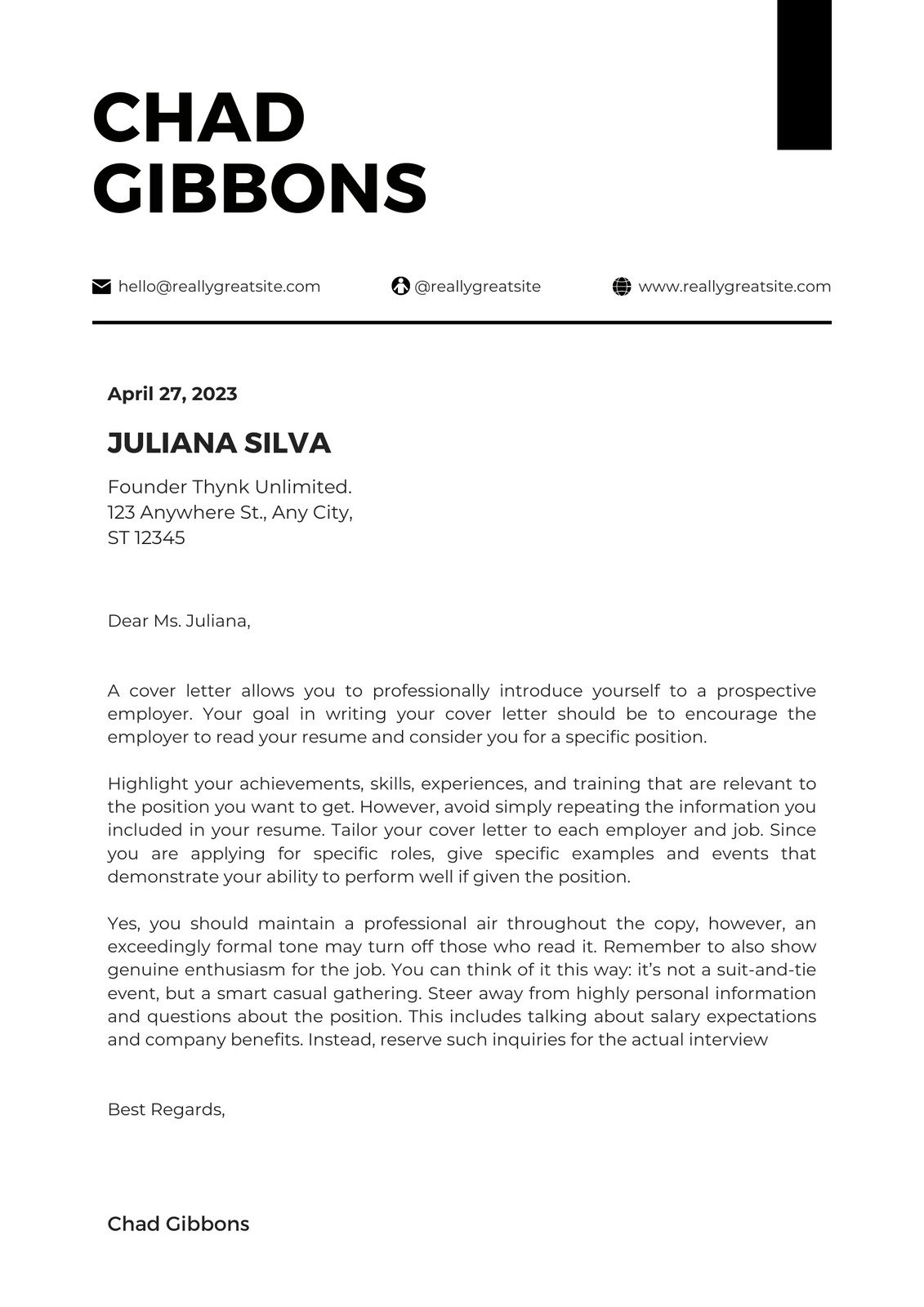 Free Printable Cover Letter Templates You Can Customize Canva