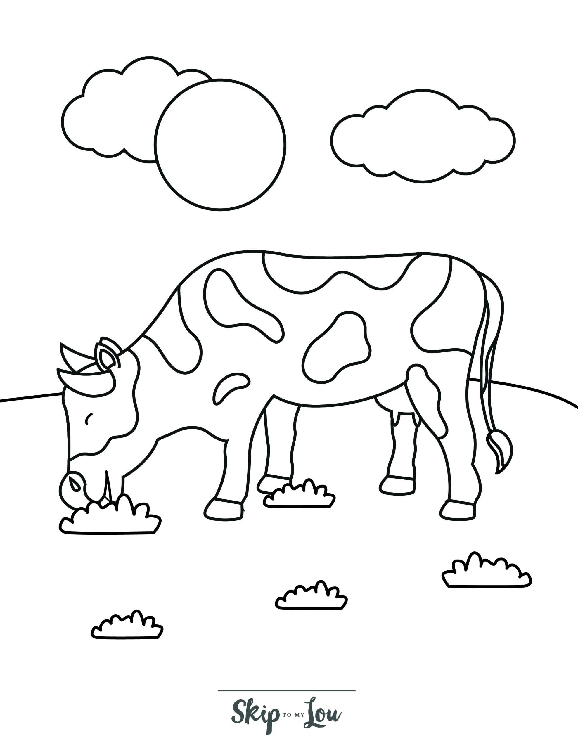Free Printable Cow Coloring Pages With PDF Download Skip To My Lou