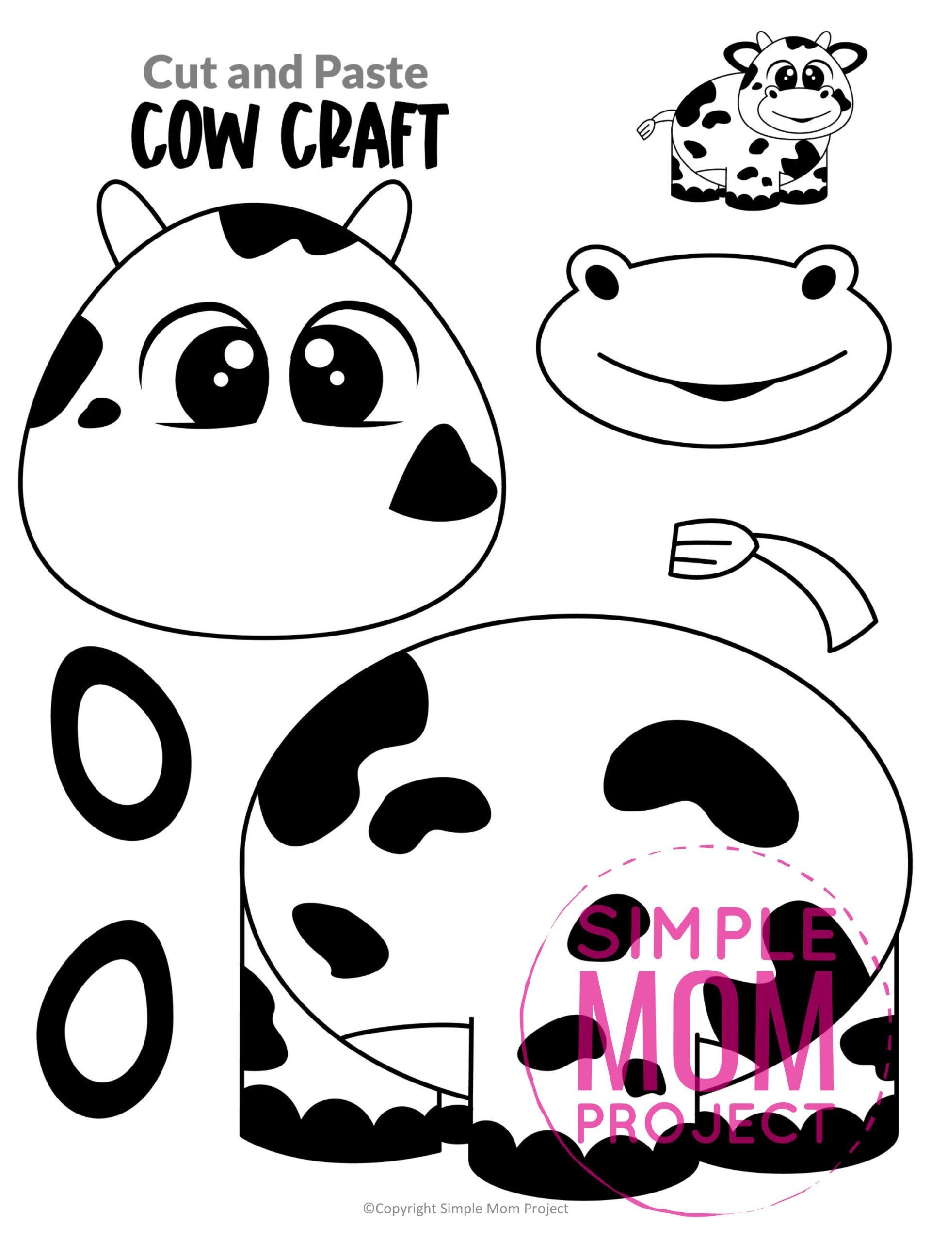 Free Printable Cow Craft Template