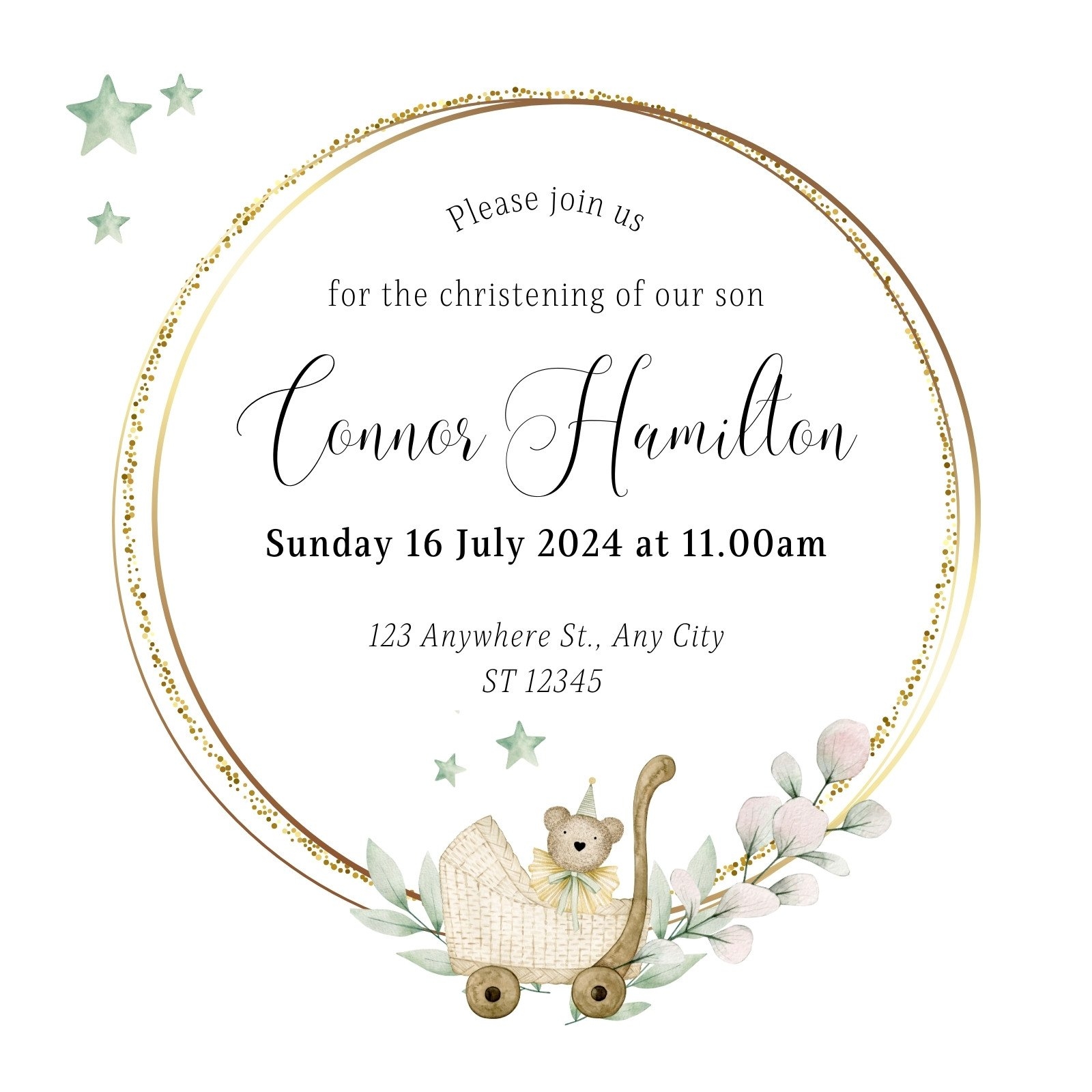 Free Printable Customizable Baptism Card Templates Canva