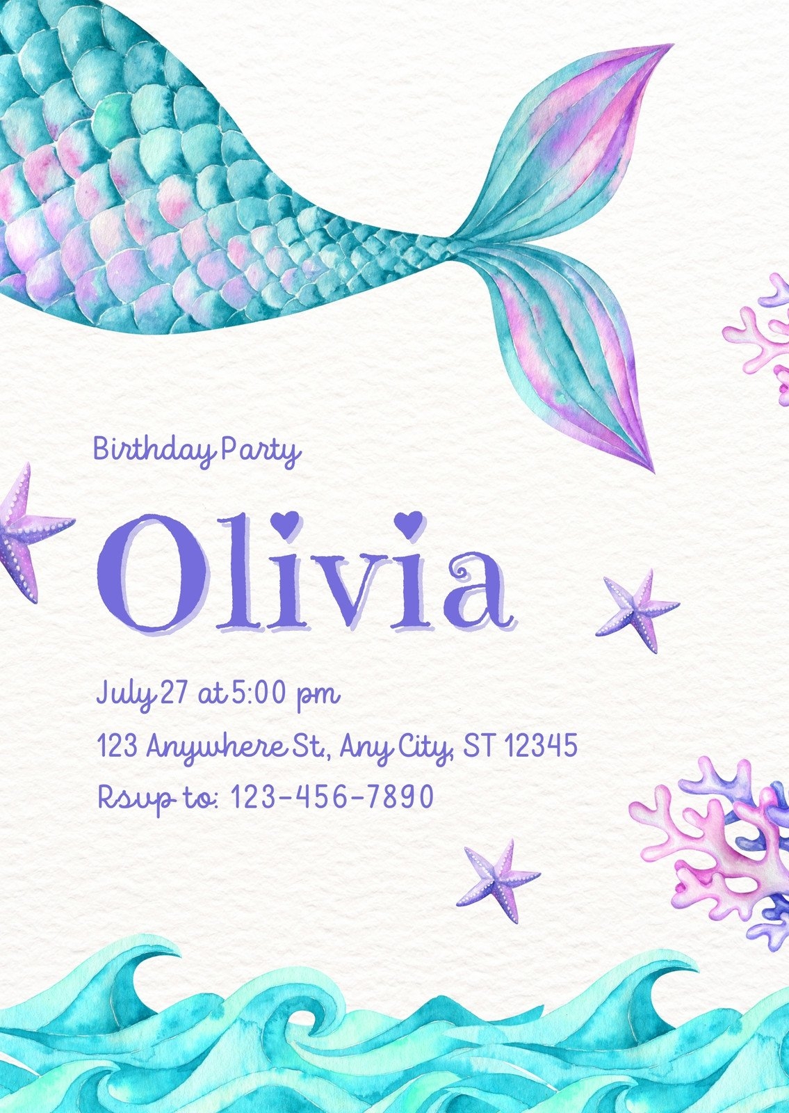 Free Printable Mermaid Invitation Templates
