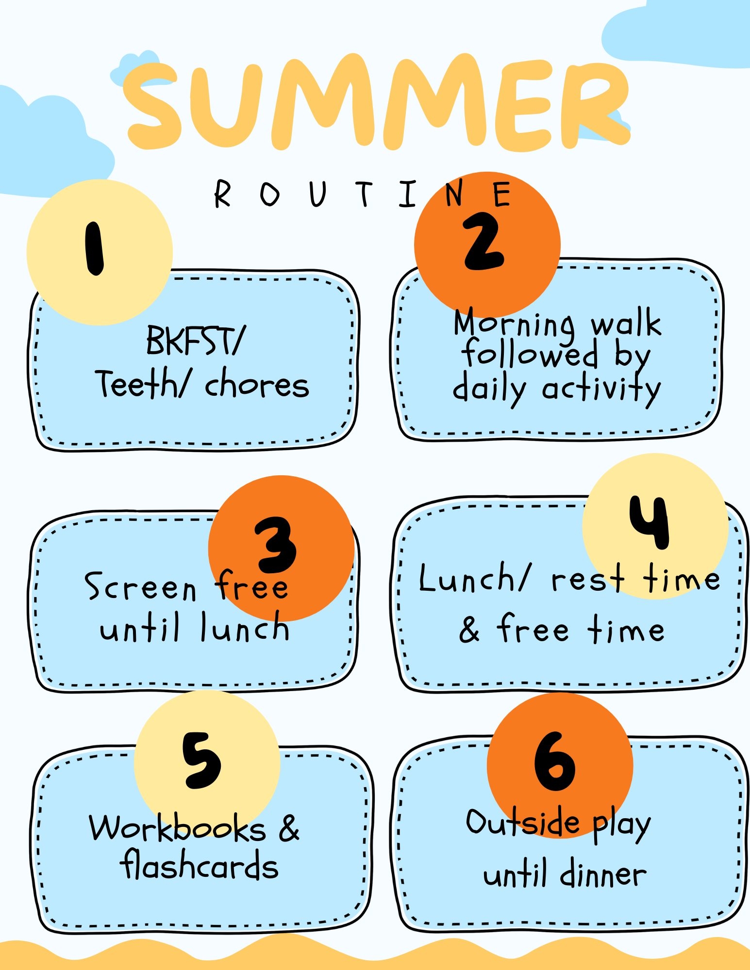 Free Printable Summer Schedule