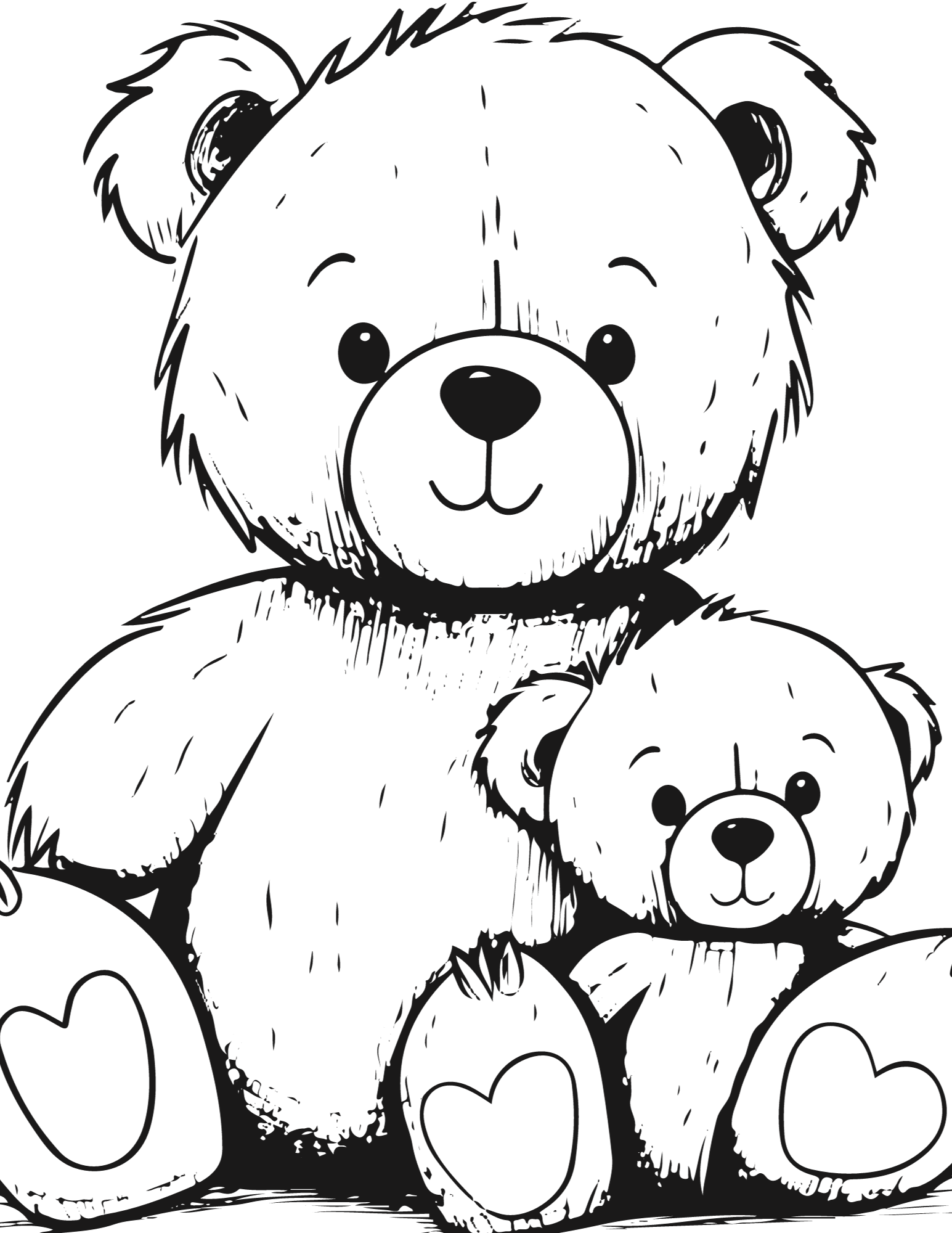 Free Printable Cute Teddy Bear Coloring Pages