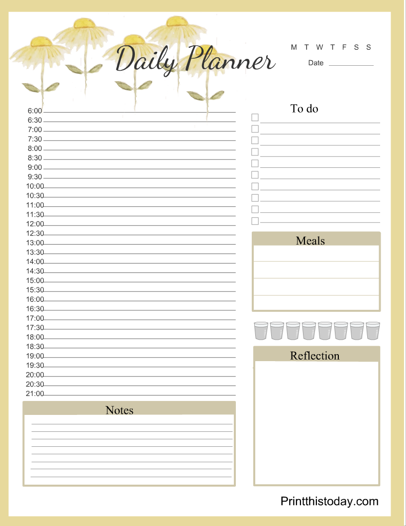 Free Printable Daily Planner Pages Templates 
