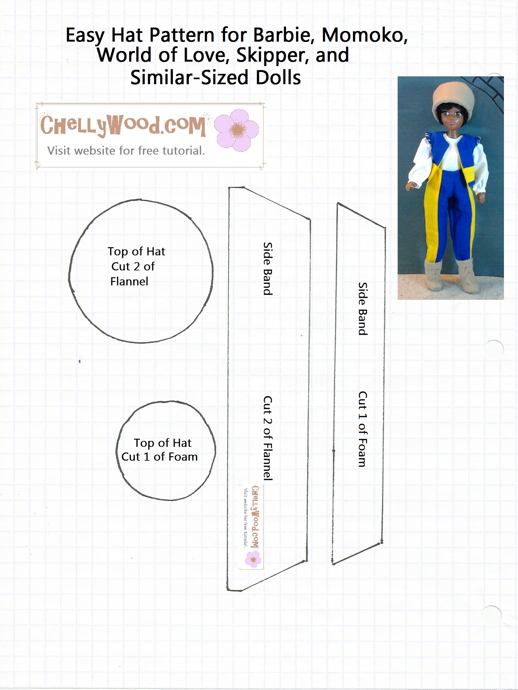 Free Printable dollclothes Patterns For 8 inch dollhouse dolls ChellyWood Free Doll Clothes Patterns