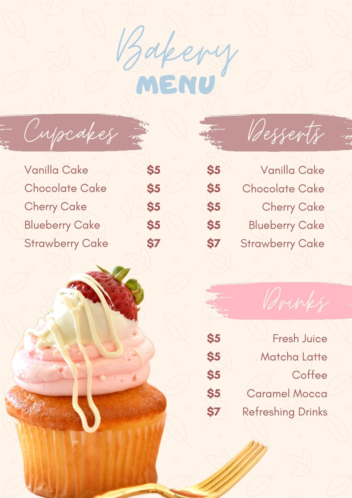 Free Printable Editable Dessert Menu Templates Canva