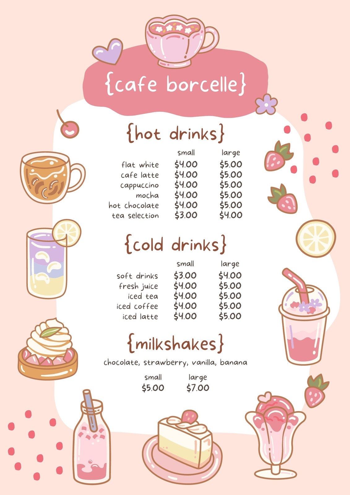 Free Printable Editable Dessert Menu Templates Canva