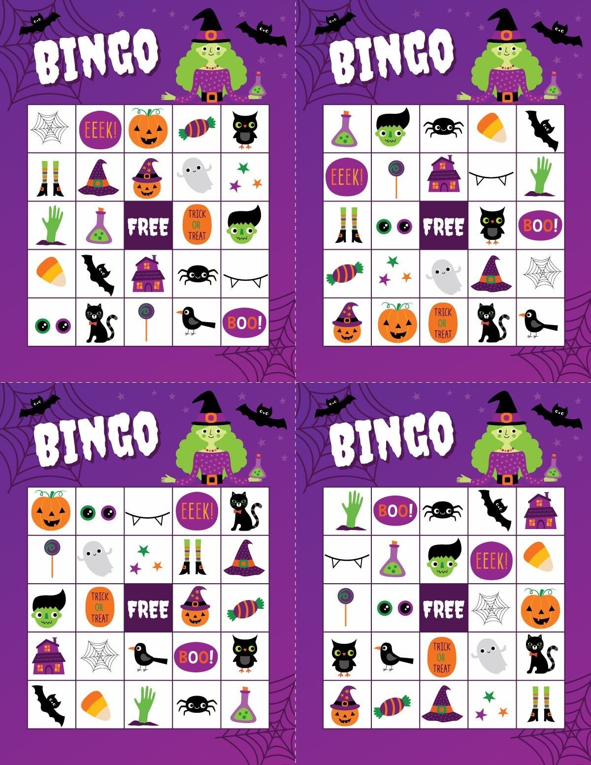 Halloween Bingo Cards Printable Free