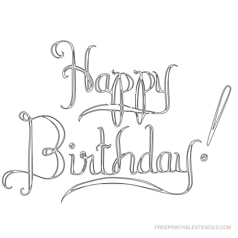 Free Printable Happy Birthday Stencils