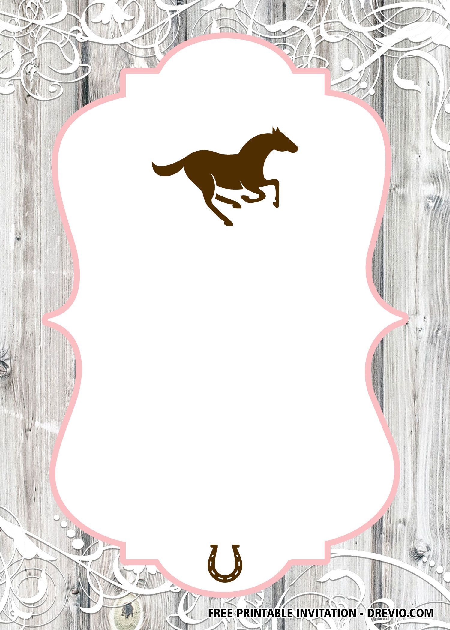 FREE Printable Horse Birthday Invitation Templates