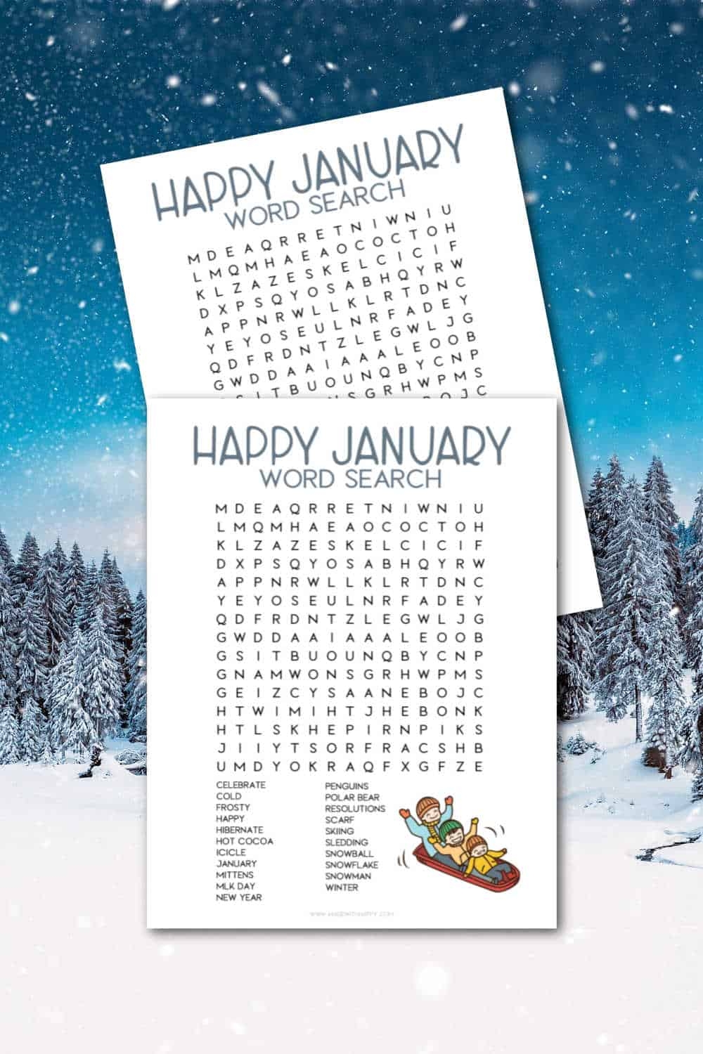Free Printable January Word Search Made With HAPPY