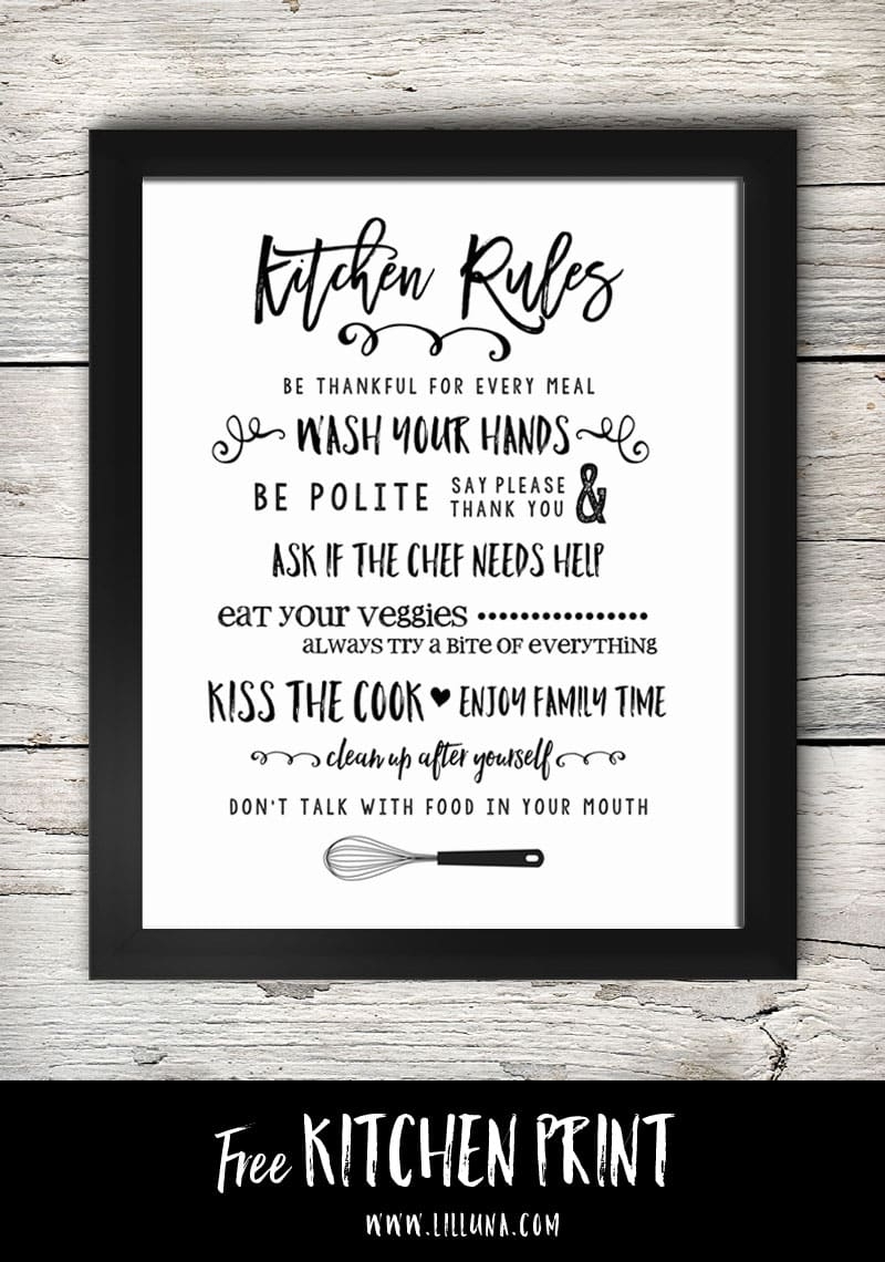 Free Printable Kitchen Signs 
